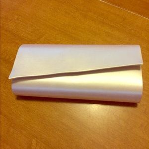 White Satin clutch purse